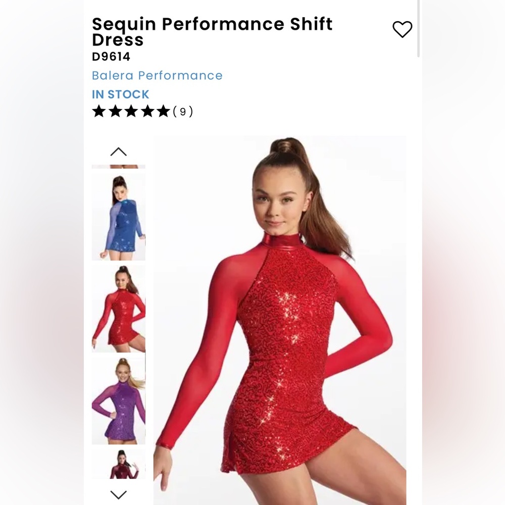 Balera Red Sequin Performance Shift Dress